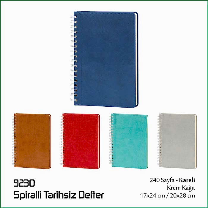 9230 Spiralli Tarihsiz Defter